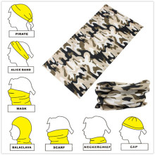 Custom Design Polyester Camouflage Multifunktionales Seamless Buff Bandanna